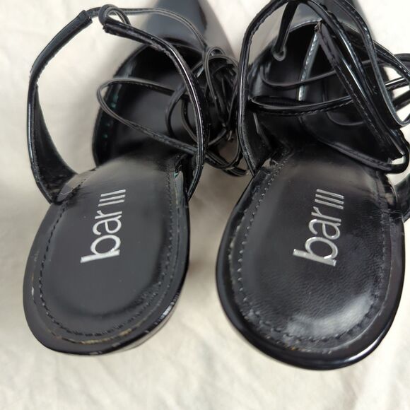 Bar III Black Patent Lace Up Stilettos - Pointed Toe -  Candace - 7.5M - Picture 5 of 10